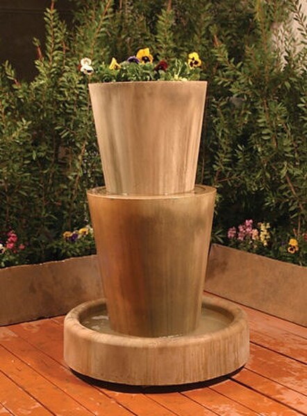 Bi-level Jug Planter Garden Fountain Sculptural Decor for Modern Home